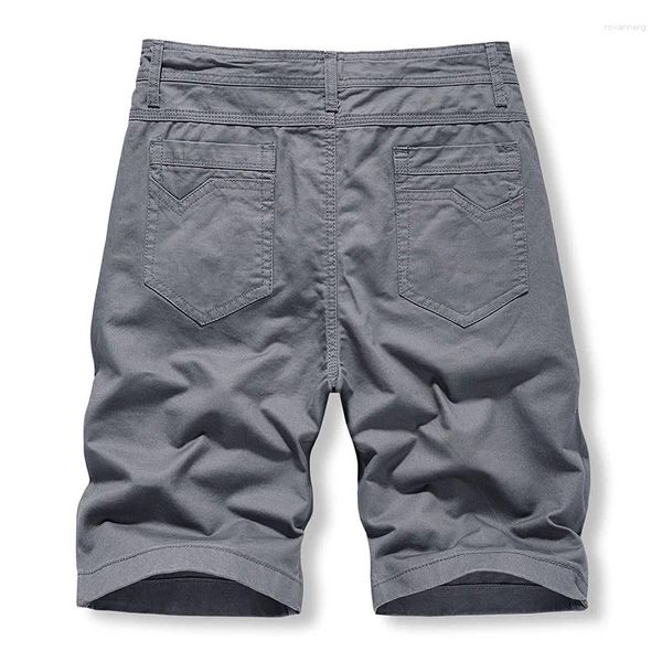 Pantaloncini da uomo Summer Cargo Short da uomo Outdoor Casual tinta unita a vita media lunghezza al ginocchio pantaloni sportivi lavati stile safari giapponese