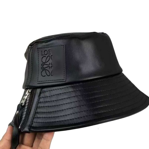 Lowees Hut, hochwertiger Fischerhut, modischer Herren-Frühlings- und Herbst-Stil, Reißverschluss, Schwarz, vielseitig, schmal