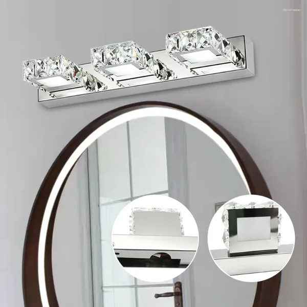 Lâmpadas de mesa moderna banheiro cristal LED espelho luz montada na parede luminárias vaidade