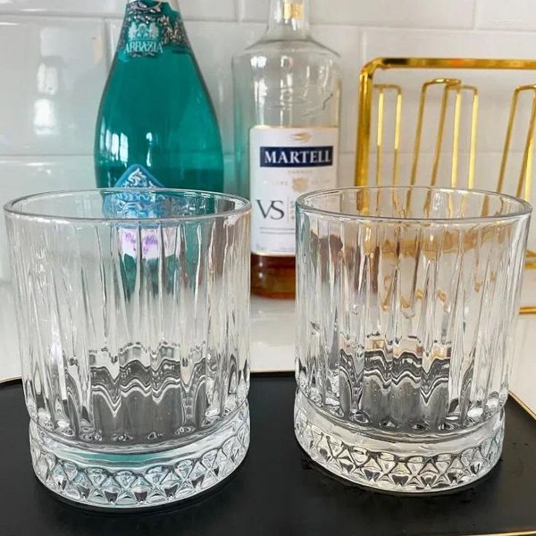 Şarap bardak 210ml/330ml Kristal Cam Kupa Ev Bira Şeffaf Rölyef Su Ürünleri Viski