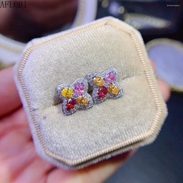 Boucles d'oreilles colorées en Moissanite pour femmes, bijoux en diamant de laboratoire VVS, en argent Sterling S925, boucles d'oreilles de mariage de luxe, pierres précieuses de 5 à 5mm