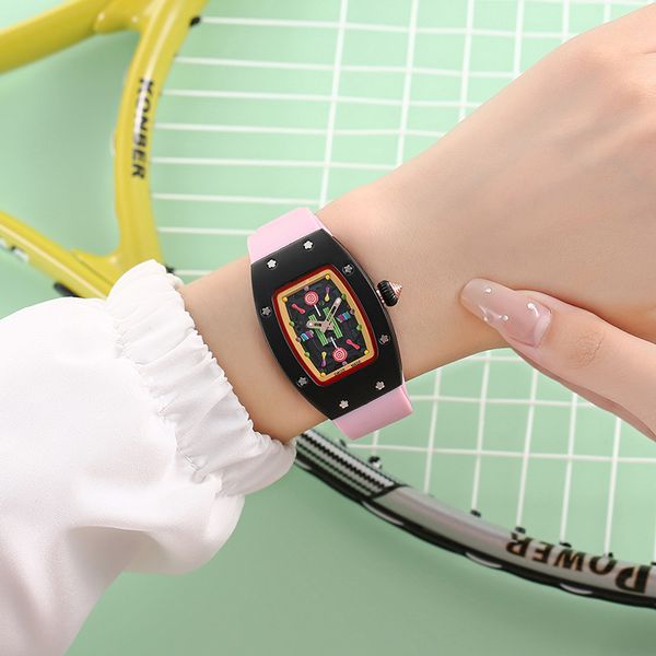 orologio da polso al quarzo da donna, cinturino per orologio in silicone, calendario impermeabile, moda, orologi meccanici al quarzo da indossare per le donne