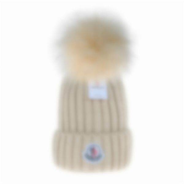 Шапка-бини Дизайнерская теплая мужская и женская зимняя вязаная осенне-зимняя теплая буква унисекс, модная шерстяная массивная женская шапка, повседневные рождественские брендовые шапки M-1