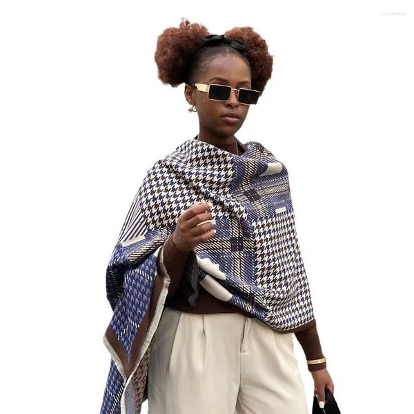 Шарфы Женщины элегантный винтажный шарф геометрический отбитый хундстат.
