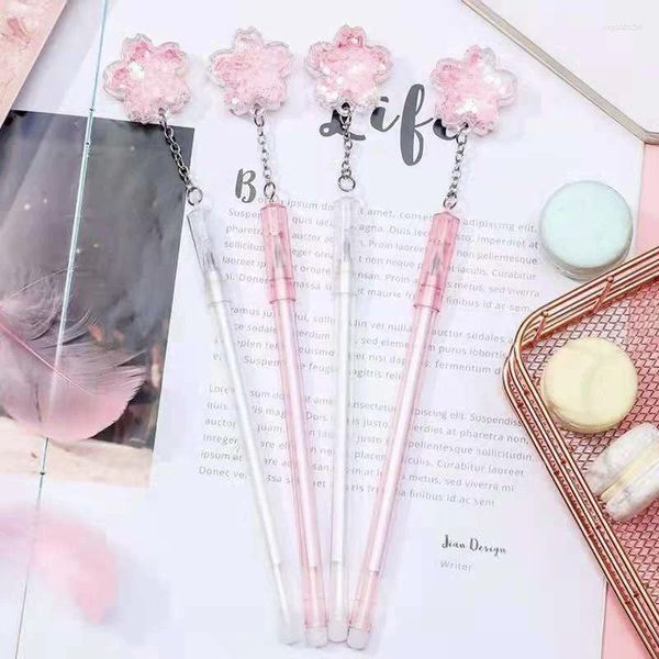 3pcs/lot sevimli kalemler çiçek kolye 0,5mm jel kalem Okul Aksesuarları için Çocuk Kız Kawaii Ofis Kırtasiye Promosyon Hediyesi