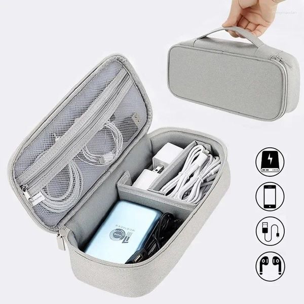 Bolsas de almacenamiento Cable Organizador de viaje Gadget Bolsa electrónica Bolsa a prueba de polvo Enchufe Cargador Portátil USB Digital