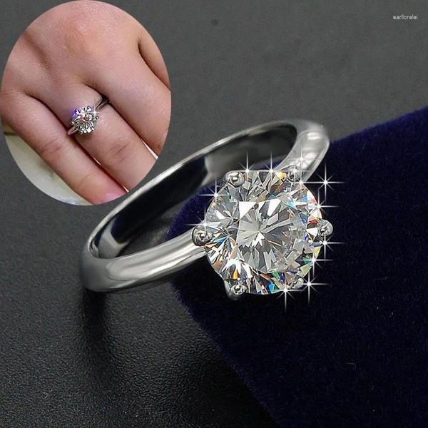 Anelli a grappolo Choucong Fascino Solitario Anello in argento sterling 925 reale da 1,5 ct Sona Zircone Fede nuziale di fidanzamento per donna Uomo