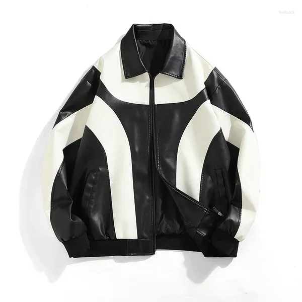 Мужские куртки, весенне-осенняя мужская кожаная мотоциклетная куртка на молнии, искусственная верхняя одежда, мотобайкерское пальто из искусственной кожи, мужская модная одежда
