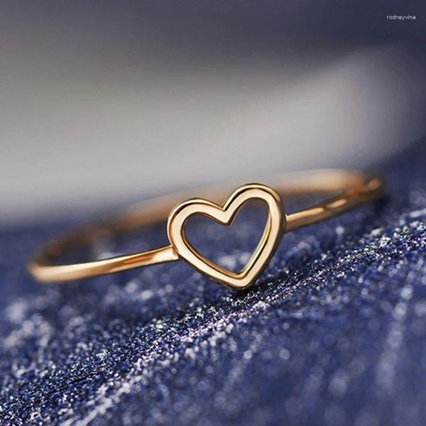 Cluster Ringe 1PC Frauen Ring Hohles Herz Für Paar Hochzeit Versprechen Unendlichkeit Ewigkeit Boho Mujer Geschenke