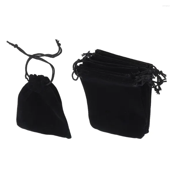 Envoltório de presente 30pcs saco de cordão malotes armazenamento sacos de pano preto para jóias pequenas (7x9cm) produtos de pacote