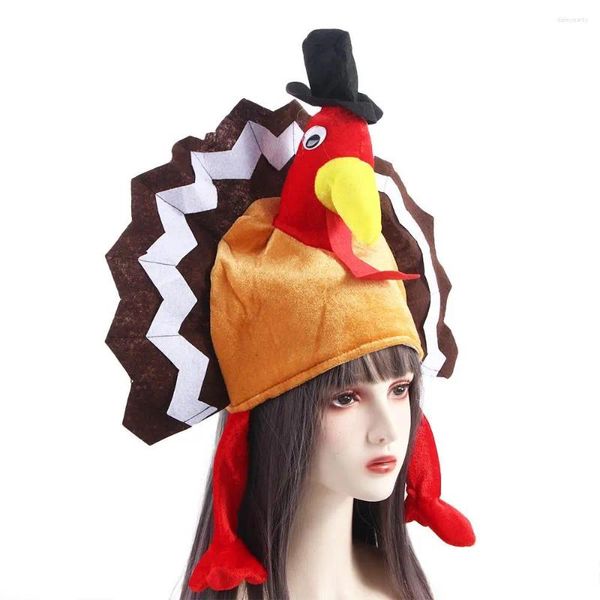 Berretti Divertenti Natale Giorno del Ringraziamento Cappello turco Decorazione festiva Coscia di pollo Berretti carini Festival Costume Piedi Tacchino