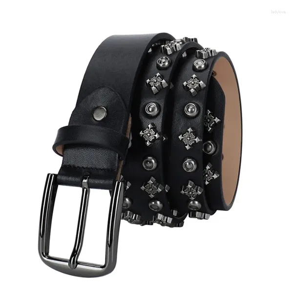 Cinture Cintura nera alla moda per donna Cintura decorativa con borchie in metallo scuro Cintura casual per feste Discoteca Accessori per la vita da uomo Personalizzata