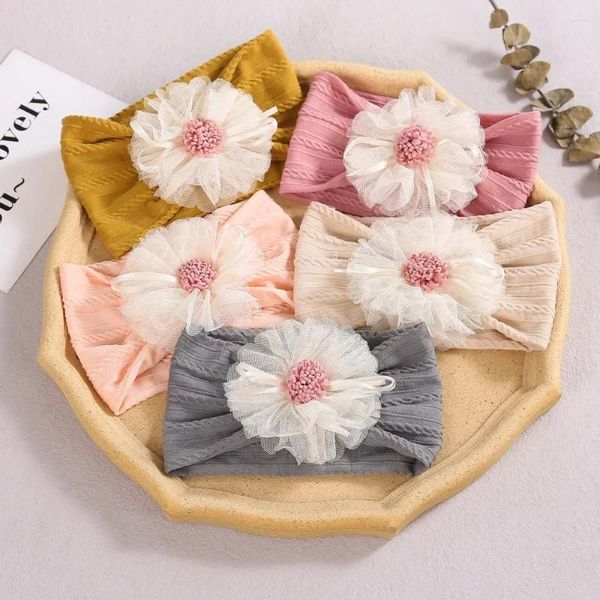 Haarschmuck Niedliche Baby Kinder Stirnbänder Kopfband Kopfbedeckung Große Blume Prinzessin Kopfschmuck Turban Für Mädchen Kleinkinder 0-3 Jahre