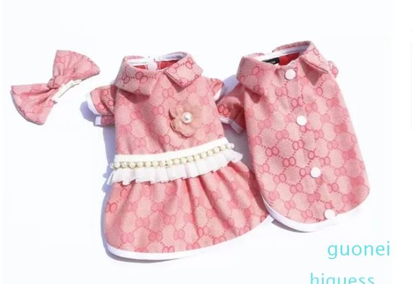 Bonito vestido para animais de estimação camisa roupas rosa carta completa animais de estimação t camisas vestuário para cães ao ar livre melhor qualidade