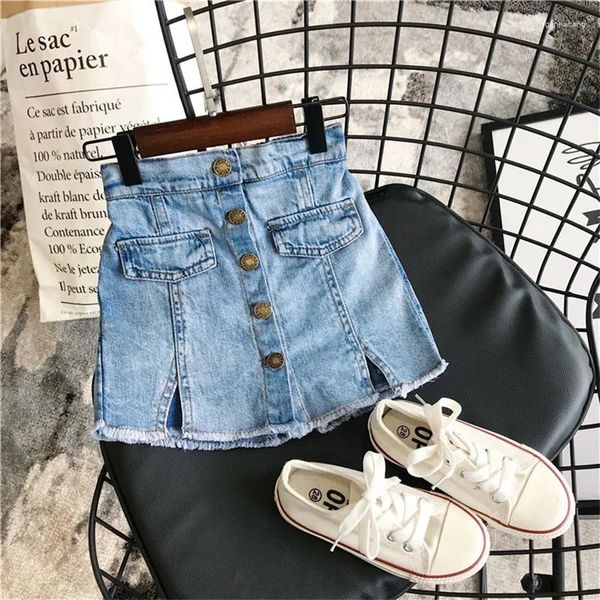 Hosen Mädchen 2023 Sommer Koreanischen Stil Halb Rock Kleine Mode Jeans Kinder Hosen Capris Teenager Kleidung
