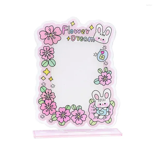 Piatti decorativi Cornice Pocard Espositore per carte in acrilico Porta dolce Po Custodia per cartoni animati Protezione carina Decorazioni per desktop da 3 pollici