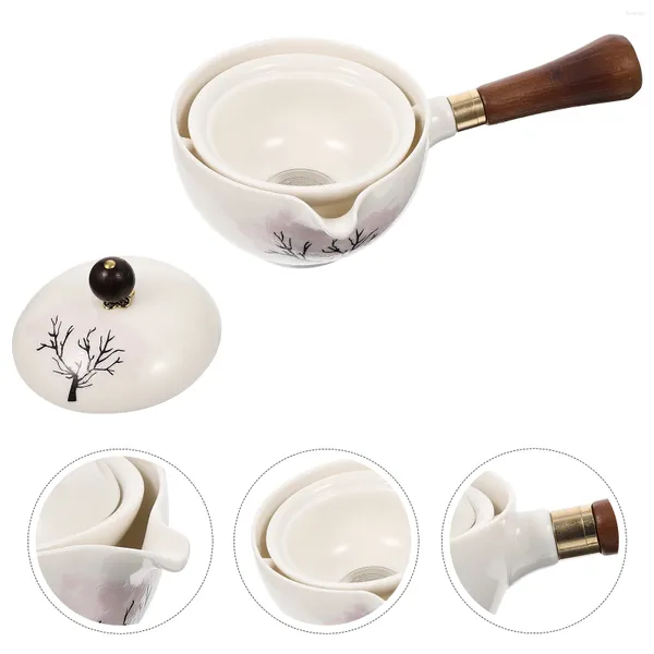 Geschirr-Sets, japanische Teekannen, Keramik-Krug mit Seitengriff, Wasserkocher, Heim-Teegeschirr, Teekanne, hitzebeständig, traditionell, 360-Grad-Drehung, Reisen