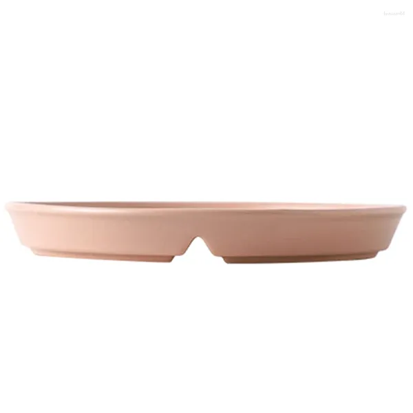 Set di stoviglie Piatto da portata a tre scomparti Piatti piani in ceramica Sezione da pranzo per bambini Ceramica per il controllo delle porzioni adulte Riutilizzabile