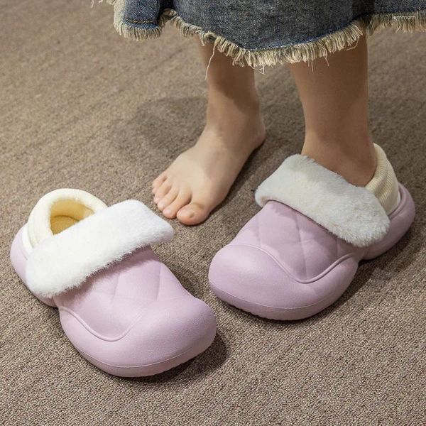 Sandálias Inverno Destacável Chinelos de Algodão Mulheres Home Indoor EVA Pés Sentindo Anti Slip