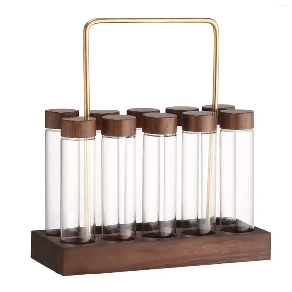 Aufbewahrungsflaschen-Display für Set, Geburtstag mit Liebhabern, Holzgläser, Geschenke, Kanister, versiegeltes Glas, 10 x Ständer, luftdichter Espresso-Kaffeebohne