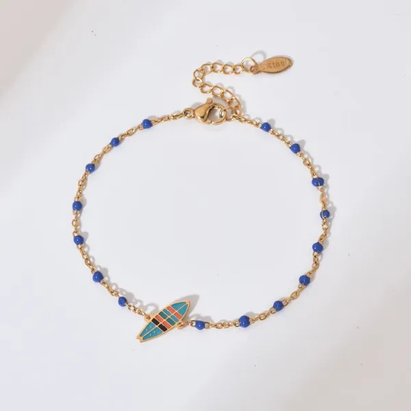 Braccialetti con ciondoli ZMZY Catena in acciaio inossidabile Donna Boho Beach Surf Femme Tavola da surf Bracciale con ciondoli Bohemian Fidanzato Fidanzata Regali