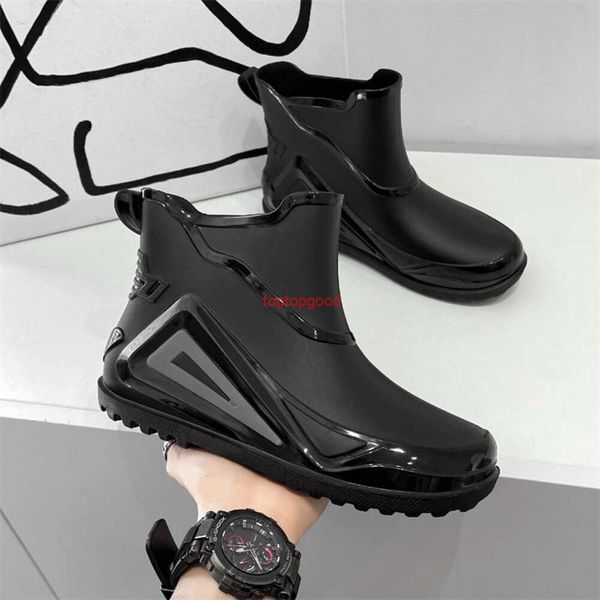 Rain Boots Fashion Rain Shoes for Men Outdoor Durable and Versatile Short Rain Boots with Soft Sole Thick Sole Durable Anti slip and Waterproof Shoes