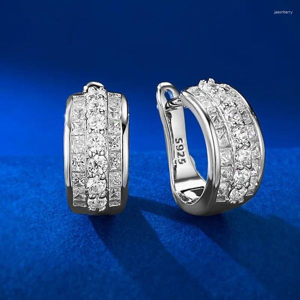 Brincos de garanhão 2023 925 estilo de prata brincos de orelha em forma de C anel de malha vermelho simples e vento frio jóias para mulheres