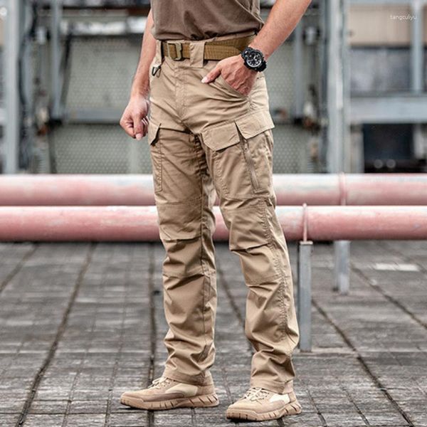 Pantaloni da uomo Tifosi dell'esercito autunnale da uomo Allenamento da combattimento elastico all'aperto Caccia Tuta con tasche multiple Cargo militare tattico