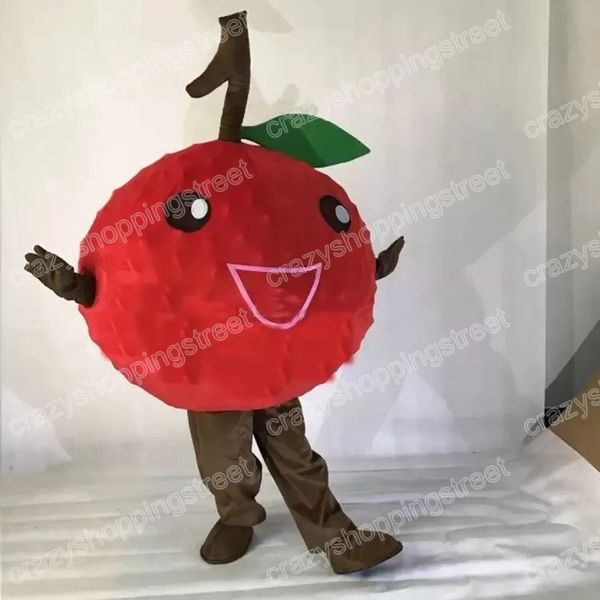 Halloween Fruit Lichia Mascote Traje de Alta Qualidade Personagem de Desenho Animado Outfits Natal Carnaval Vestido Ternos Unissex Festa de Aniversário Ao Ar Livre Outfit