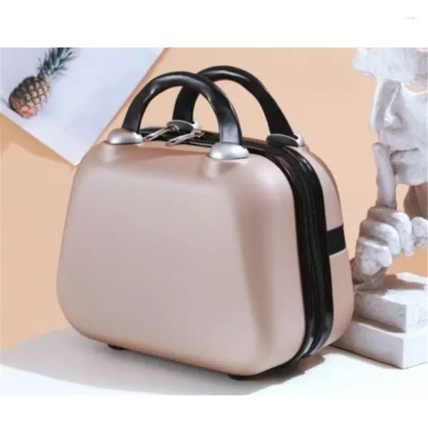 Вещевые сумки, модный водонепроницаемый чемодан из АБС-пластика, косметичка, 14-дюймовый дизайн, дорожная сумка, может быть установлена, тележка, коробка для макияжа, сумка для хранения
