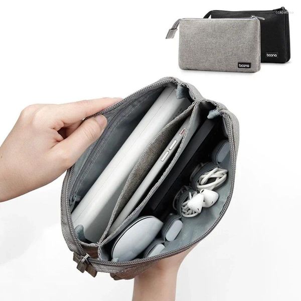 Depolama Çantaları Çift Katmanlı Veri Kablo Çanta Güç Bankası Mobil Sabit Sürücü Telefon Aksesuarları Seyahat Organizasyon