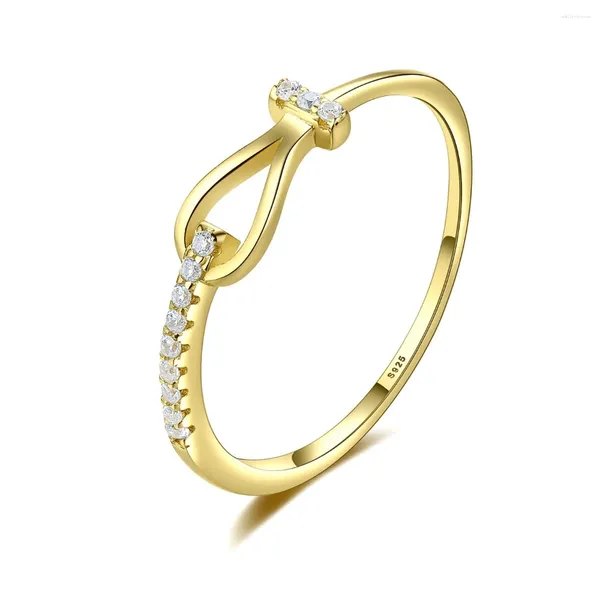 Кольца кластера с бантом и цирконами, стильное кольцо 14 К, модные хорошие украшения для мужчин и женщин, подарок 2023, серебро 925 пробы, супер предложение