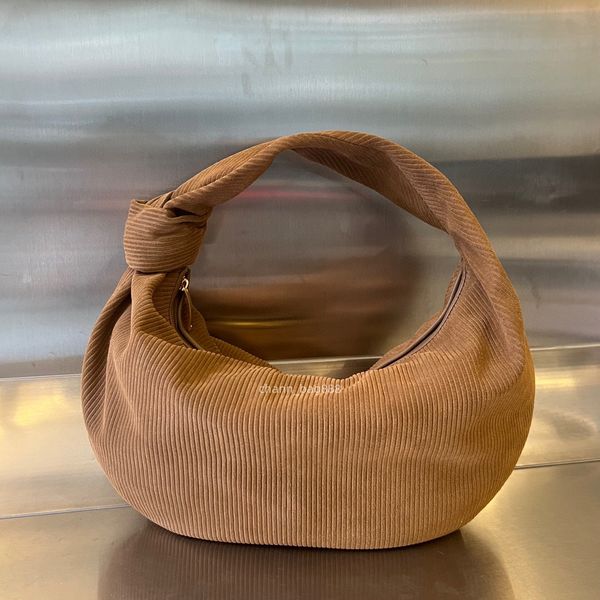 10A Replicação de nível superior Teen Jodie Bag 48cm Designer Corduroy Material Tote Bag Bolsa de ombro de luxo Bolsa Triângulo Zipper com saco de pó Frete grátis