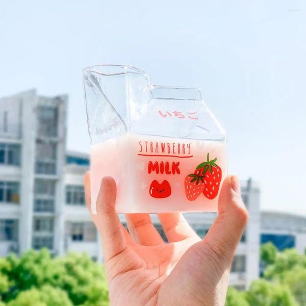 Weingläser Nützliche Milchbecher Schöne Box Wasser Einzigartiges Design Obstdruckflasche für