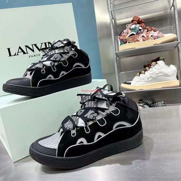 Scarpe Lanvis Designer di lusso Curb scarpe casual Sneakers Coppie alla moda e alla moda sneakers con suola spessa scarpe versatili sandali salute Langfan scarpe da pane int