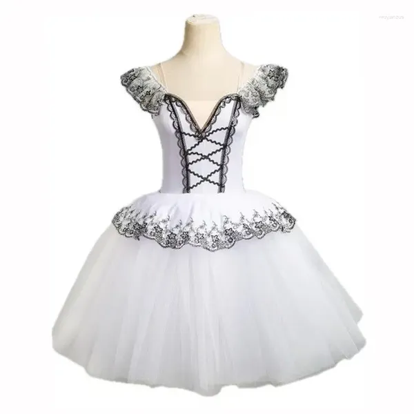 Bühnenkleidung Weiße Ballett Lange Röcke Mädchen Tanzen Tutu Kleider Professionelle Leistung Tanzkostüme Trikot Für Frauen