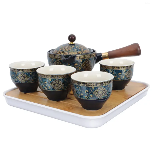 Conjuntos de louça Conjunto de chá de cerâmica fazendo ferramenta doméstica bule de reunião fabricante de copos vintage terno de negócios prático restaurante artefato