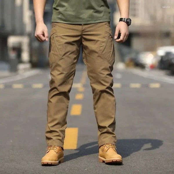 Erkek pantolon markası ix9 şehir taktik kargo erkek ordusu ordu askeri açık hava çok kilidi streç esnek adam gündelik uzun pantolon
