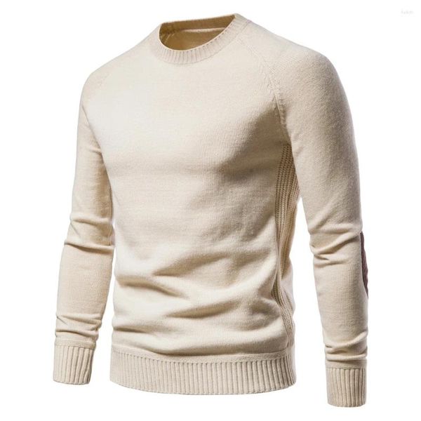 Suéter masculino YM807 de alta qualidade outono inverno 2023 moda remendo pulôver suéter de fundo