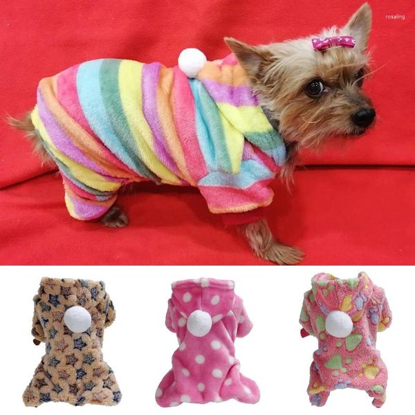 Vestuário para cães de lã quente filhote de cachorro macacão inverno roupas para animais de estimação para cães pequenos animais de estimação roupas yorkshire shih tzu gato mascotas pijamas