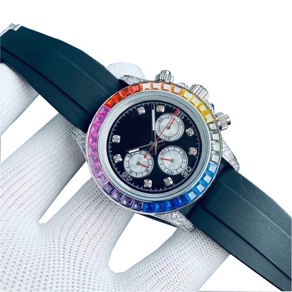 Relojes Orologio da uomo con diamanti Rainbows Dayton Orologi di design di alta qualità per uomo meccanico Montre De Luxe 40 mm fibbia pieghevole impermeabile per regali del Black Friday w1