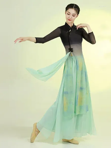 Bühnenkleidung, traditioneller chinesischer Stil, klassisches Tanzkostüm, weibliche nationale Kleidung, elegante Übungskleidung