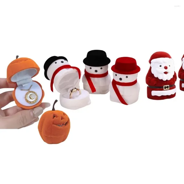 Schmuckbeutel Schöner Samtboxbehälter für Halloween Weihnachtsgeschenk Eheringetui Ohrringe Halskette Armbandhalter