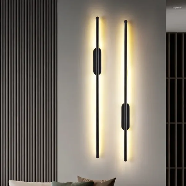 Lâmpadas de parede moderna lâmpada linear led quarto cabeceira decoração casa arandela aplicar escritório cozinha luminária decoração pequena luz da noite