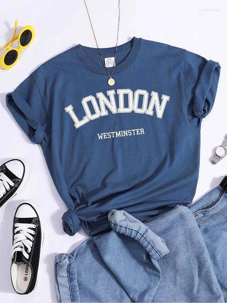 Magliette da donna London Westminster Stampa Maglietta da donna Street Hipster Streettee Top All-Match Abiti a maniche corte Vintage Confortevole