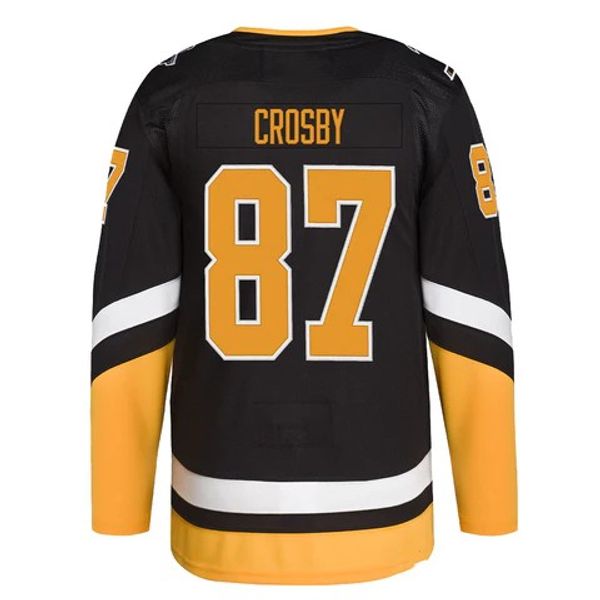 Alta qualidade 2022 nova camisa de hóquei no gelo costurada Pittsburgh Team 87 SidneyCrosby 71 Evgeni Malkin Top camisa bordada