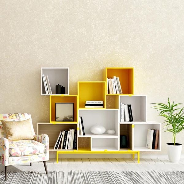 Duvar kağıtları katı sözleşmeli modern renk pvc duvar kağıdı rulo su geçirmez duvar kağıtları oturma odası yatak odası sarı temas