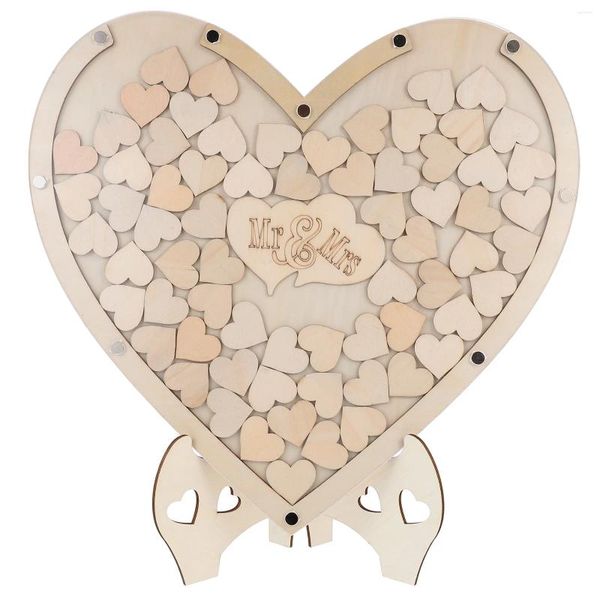 Articoli per feste Matrimonio Ornamenti a cuore Cartelli in legno Libro a forma di cuore Ospite in legno Regalo personalizzato Baby Shower Stand alternativo Fai da te