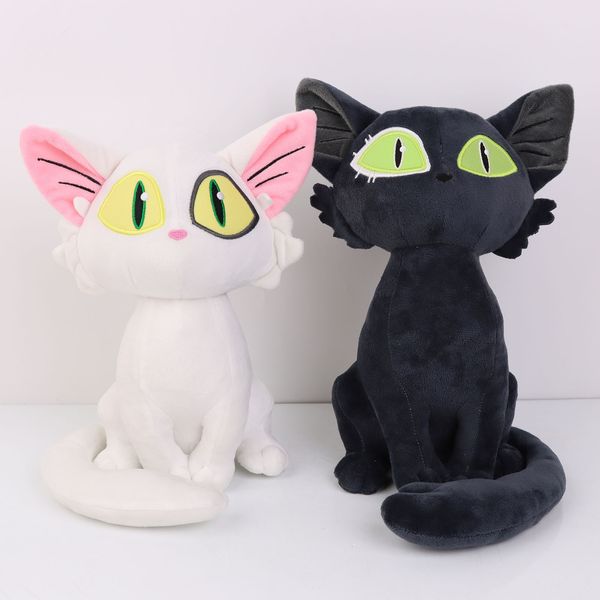 28/30cm desenho animado gato preto branco brinquedos de pelúcia animais de pelúcia macios anime suzume no tojimari brinquedo de pelúcia crianças brinquedo decoração de casa meninos meninas brinquedo presente