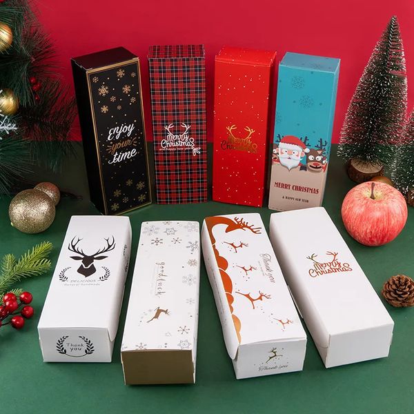 Confezione regalo LBSISI Life 20 pz Caramelle Di Natale Biscotto Torrone Scatola Di Carta Regalo Involucro Di Biscotti Scatole Di Carta Flip Box Per Natale Anno 231030